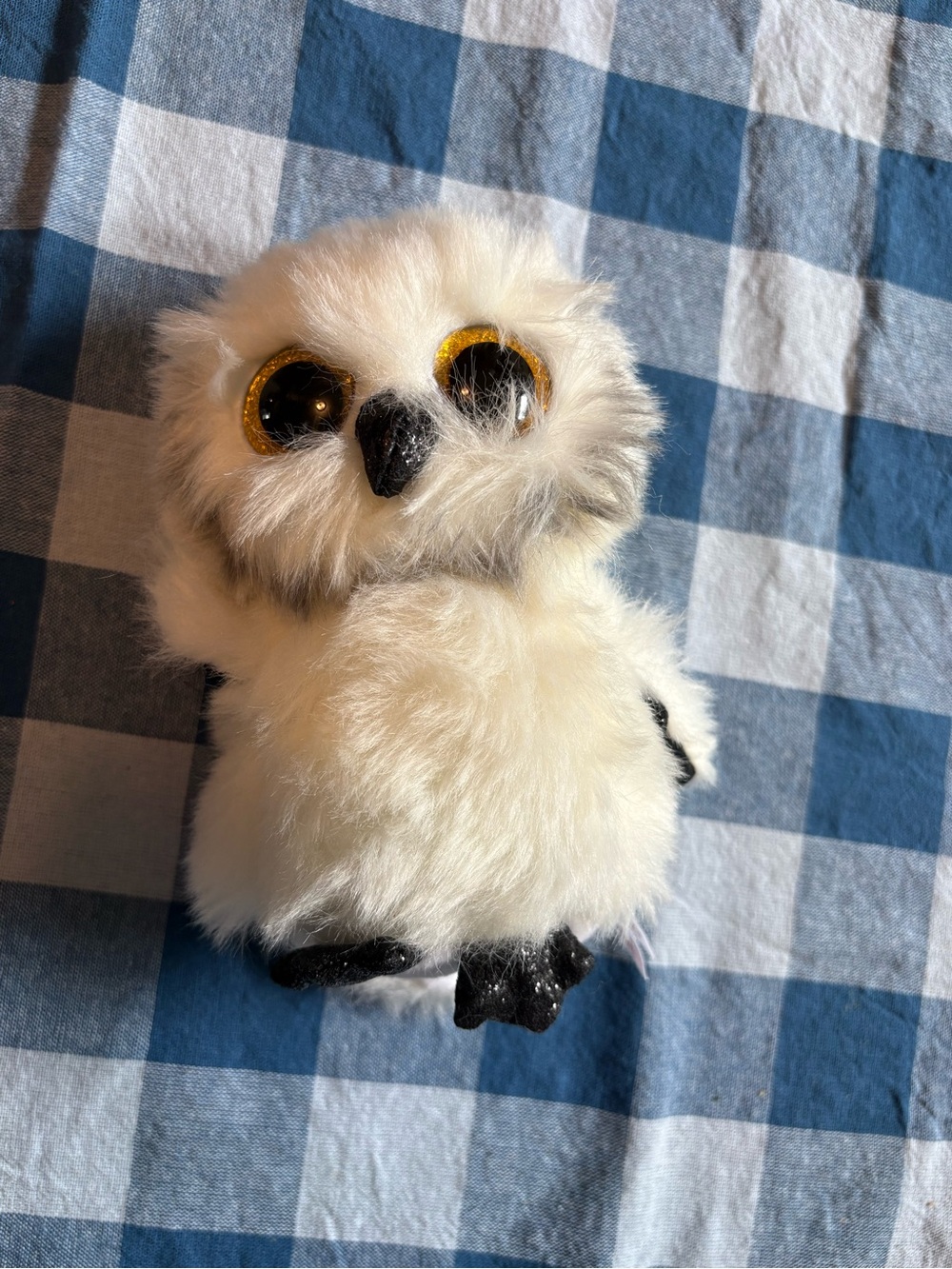 Plush White Owl 6 inch, name is Austin
